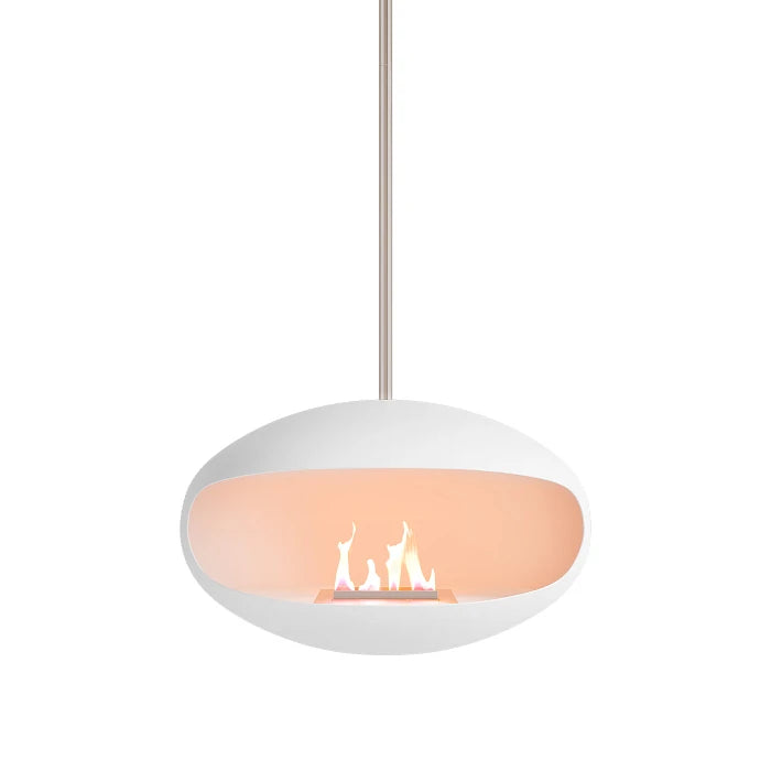 f-Cocoon Fires Aeris Wit en RVS stang Bio-Ethanol haard