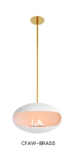 f-Cocoon Fires Aeris Wit en Goudkleurige stang Bio-Ethanol haard