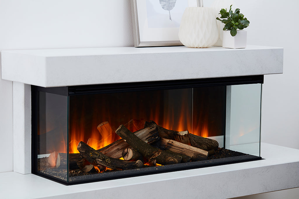 f-British Fires Brockenhurst  wit deluxe logs diagonaal