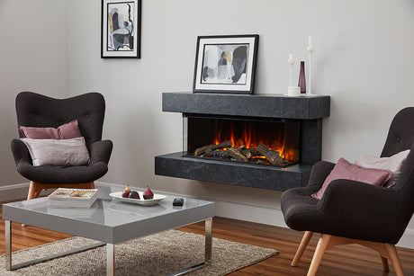 f-British Fires Winchester Antraciet diagonaal keramiek