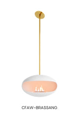f-Cocoon Fires Aeris Schuine plafondmontage Wit en Goudkleurige stang  Bio-Ethanol haard