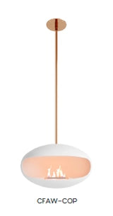 f-Cocoon Fires Aeris Wit en Kopere stang  Bio-Ethanol haard