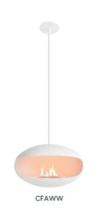f-Cocoon Fires Aeris Wit en Witte stang  Bio-Ethanol haard