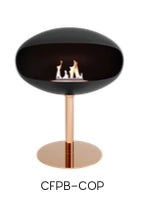 f-Cocoon Fires Pedestal zwart en Koper  Bio-Ethanol haard