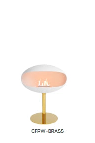 f-Cocoon Fires Pedestal Wit en Goud  Bio-Ethanol haard
