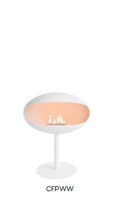 f-Cocoon Fires Pedestal Wit en Wit  Bio-Ethanol haard