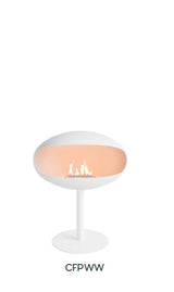 f-Cocoon Fires Pedestal Wit en Wit  Bio-Ethanol haard
