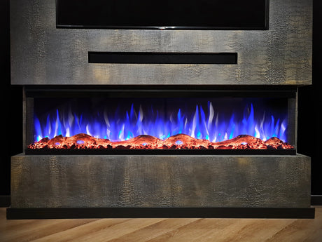 f-Valerio Fire PLATINA 165cm sfeerhaard vlameffect blauw
