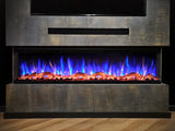 f-Valerio Fire PLATINA 165cm driezijdige elektrische sfeerhaard frontaanzicht