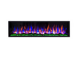 Valerio Fire Deluxe elektrische sfeerhaard 72 inch 182cm blauw oranje donker groen vlameffect

