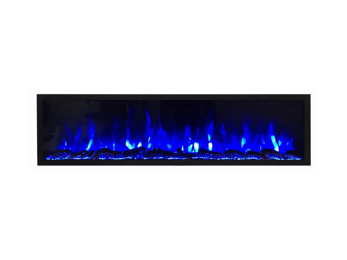 Valerio Fire Deluxe elektrische sfeerhaard 72 inch 182cm donker blauw vlameffect
