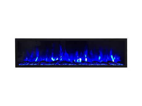 Valerio Fire Deluxe elektrische sfeerhaard 72 inch 182cm donker blauw vlameffect
